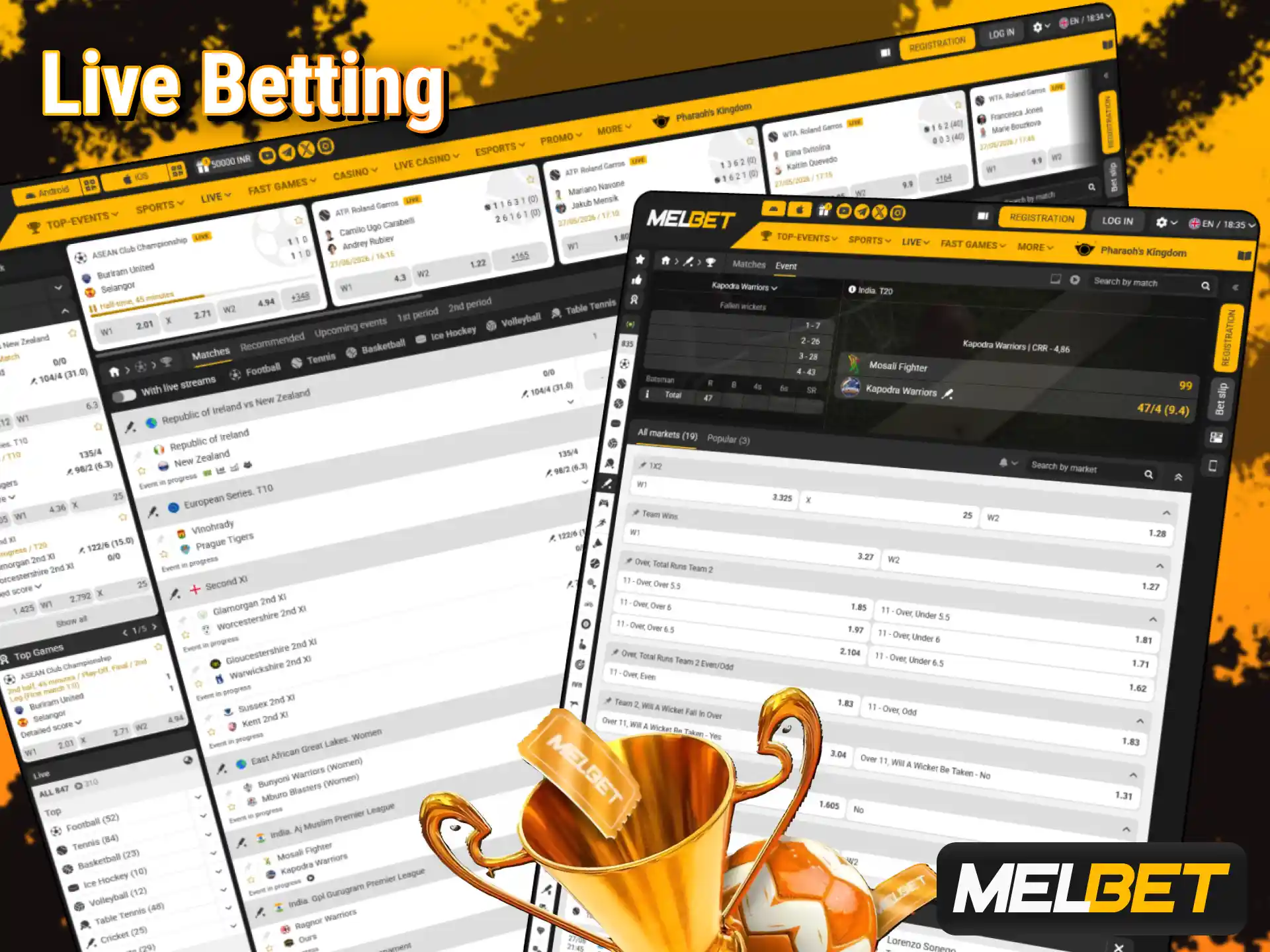Make real-time predictions using the dynamic Melbet sports betting platform.