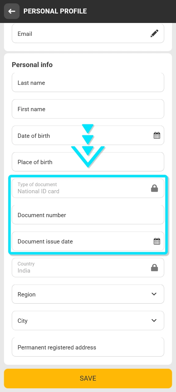 Upload your official identification card for quick Melbet sports betting verification.